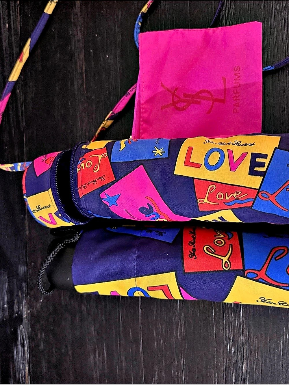 Yves Saint Laurent Showers of Love Umbrella Colorful Cosmetic Bag Like